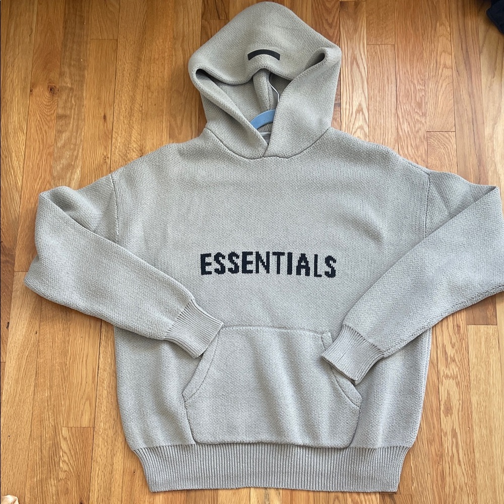Essentials Light Tan Knit Hoodie